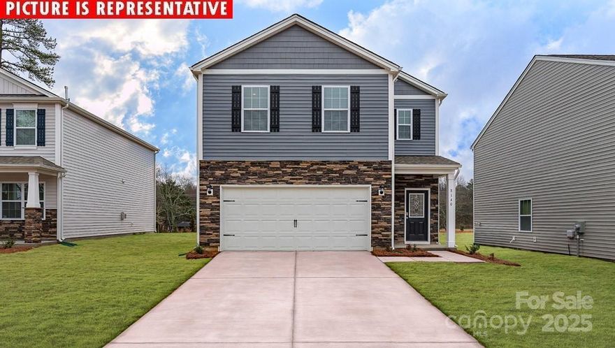 This open floor plan is an incredible value in out new Cardinal Creek community! Our Home is Connected Package includes programable thermostat, Z-wave door locks and wireless switch, touchscreen control device, video doorbell, and Amazon devices.  All the finishes you would expect in a new home including 9 foot ceilings on the first floor, LVP flooring throughout the first floor & so much more! The kitchen features white quartz countertops, white cabinets, tile backsplash, and stainless steel appliances including a gas range! COME HOME AND RELAX IN YOUR GORGEOUS BRAND NEW HOME!