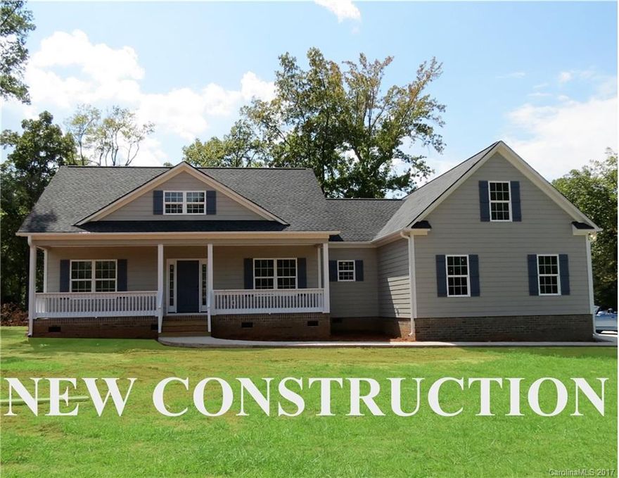 This beautiful 3 BR/2BA new construction home on 1 acre overlooks a tranquil pond at the back of the property line. The split-bedroom open floor-plan boasts a formal dining room, kitchen w/granite, breakfast bar & eat-in dinette, large family room w/fireplace & vaulted ceiling, BR 4/finished bonus w/closet. Exterior features cement siding, large covered back porch for relaxing & enjoying the view of the pond, front porch & side-load 2-car garage. Great location to shopping, dining, and schools!