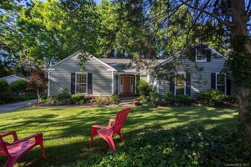 MULTIPLE OFFERS, HIGHEST & BEST DUE BY SUNDAY, 6/11 @ 4PM!   A/C replaced in 2016.  Huge corner wooded lot with fenced back yard.  Open floor plan with lots of natural light.  Updated bathrooms with vanities, faucets and lighting.  New light fixtures inside and out.  New engineered vinyl plank flooring throughout most of home.  Exterior painted 2014.  Walk to Quail Corners Shopping Center to Harris Teeter, restaurants and other shops.  Minutes to SouthPark mall and Park Road Park.