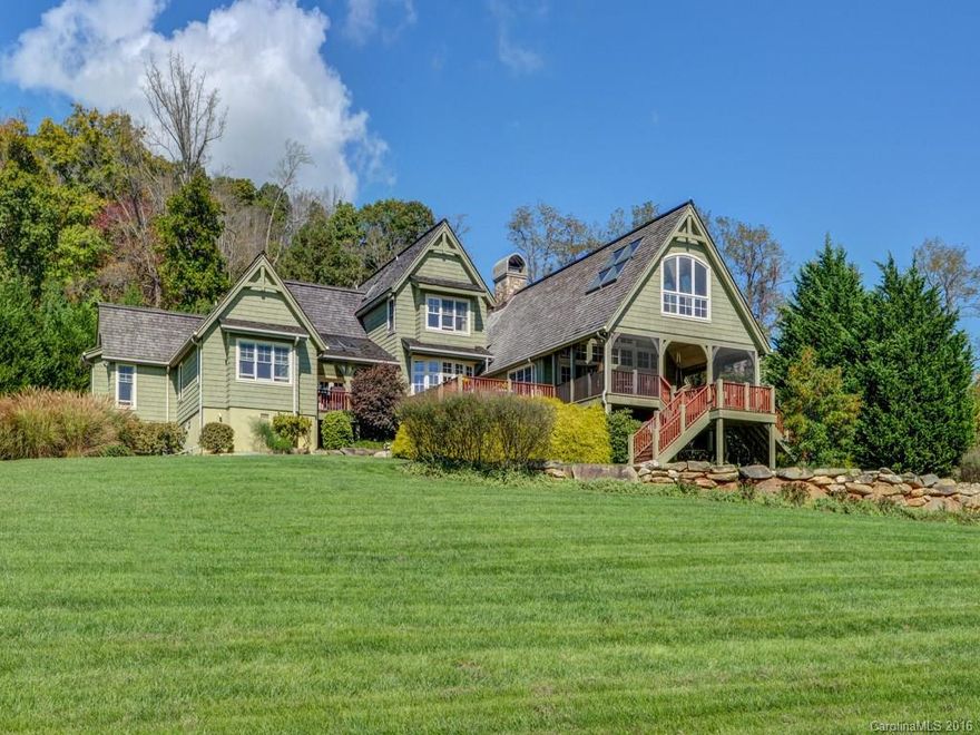 Breathtaking views from this mountain style home in desireable Cane Creek Valley. Sited on 7+/- acres in Ashbrook, an equestrian friendly community w/it's own private park and walking trails. Custom built with lots of character; exposed post & beam vaulted ceilings, heart pine flooring & gourmet kitchen with center island & keeping room with fireplace. Raised garden beds, triple garage & more!