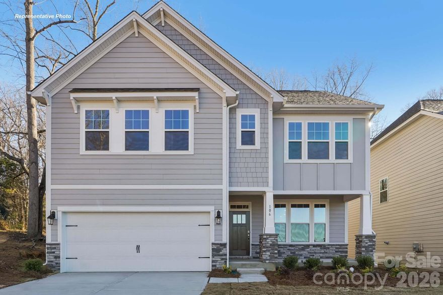 BRAND NEW CONSTRUCTION in Huntersville! This stylish Verwood home is nestled in the 1st phase of the community. You're greeted by elegant coffer ceilings in the dining room and 9ft ceilings on the main level. Entertain in a beautiful kitchen adjacent to a gorgeous sunroom, granite tops, SS appliances with gas stove. Kitchen opens to a spacious family room with cozy gas fireplace. Expansive master retreat, large primary w/ dual vanities, shower with semi-frameless glass, and large walk-in closet. Upstairs also find all 4 bedrooms and 2 full bathrooms. All homes include a tankless water heater, our new home is connected smart home feature, & full sod landscaping. Homesite 68. One of the best parts of this opportunity is that buyers can take the home to our Design Center, where you’ll be able to pick your finishes, choose your colors, and semi-customize the home to match your personal style from top to bottom. From cabinets and countertops to fixtures and flooring, you get the chance to make it uniquely yours. A perfect choice for anyone wanting the benefits of new construction with the freedom to personalize every detail.