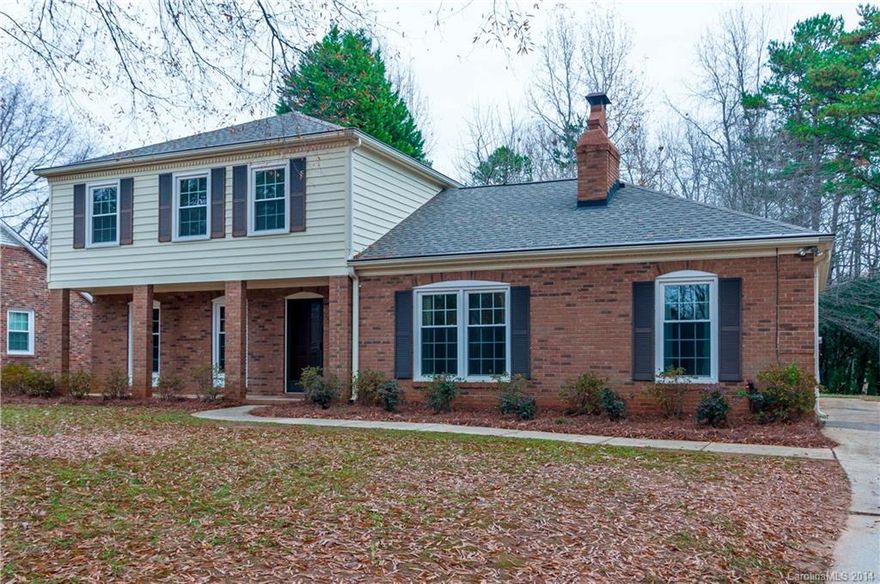 Updated Immaculate Home w/ Newly Landscaped Front and Backyards!  Neutral Paint, Thermal Windows, Water Softener/Filtration & Gutter Guard Systems.  Features 4 BRs 3 BAs w/ 1st Floor BR & BA Perfect as Master Down or In-Law Suite!  Full Brick Gas Fireplace in FR w/ Custom Built-Ins.  Brand New HVAC May 2014 and 1 Yr Old Roof.  Large, Private Fenced Backyard, Patio & Storage Shed w/ Beautiful Mature Trees & Room For a Garage.  On Cul-De-Sac Street, Easy Access to Popular SE Clt. Private Schools!
