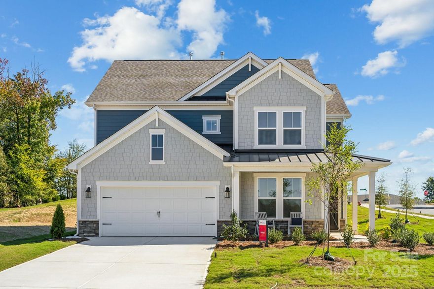 MLS#4226058 MODEL HOME AVAILABLE! New Construction, Spring Completion! Discover the Adalyn at River Fallas, a beautiful and thoughtfully designed new home at River Falls! Step inside to a welcoming foyer that leads into the bright and open gathering room, seamlessly connecting to the casual dining area and gourmet kitchen. Just off the entry, a secondary bedroom and full bath offer flexibility for guests or a home office. Upstairs, you'll find three secondary bedrooms, a shared full bath, a versatile loft, and a dedicated tech space. The spacious primary suite provides a relaxing retreat with a spa-like en-suite and a generous walk-in closet. A conveniently located laundry room completes the second floor. Structural options added include: Gourmet kitchen, gas fireplace, first floor guest suite with full bath, tray ceiling at primary suite, and metal roof in place of shingles.