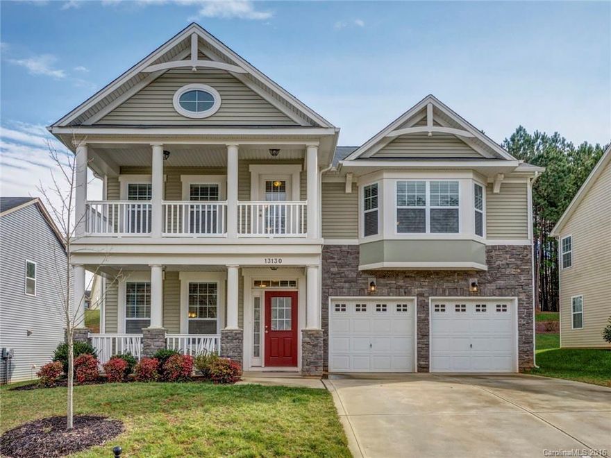 Pristine craftsman-style home w/open floor plan. Kitchen includes upgraded cabinets w/roll outs, SS appliances, granite countertops, double ovens & gas stove. Hardwood floors on main level & hardwood stair treads. Guest BR on main level & full bath. Lg master w/trey ceiling & 2 spacious walk in closets. Master bath w/tile surround shower, double sink raised vanity. Spacious sec BR's. Laundry rm features cabinets & utility sink w/cabinet. Private backyard, rocking chair front porch & 2 car gar.