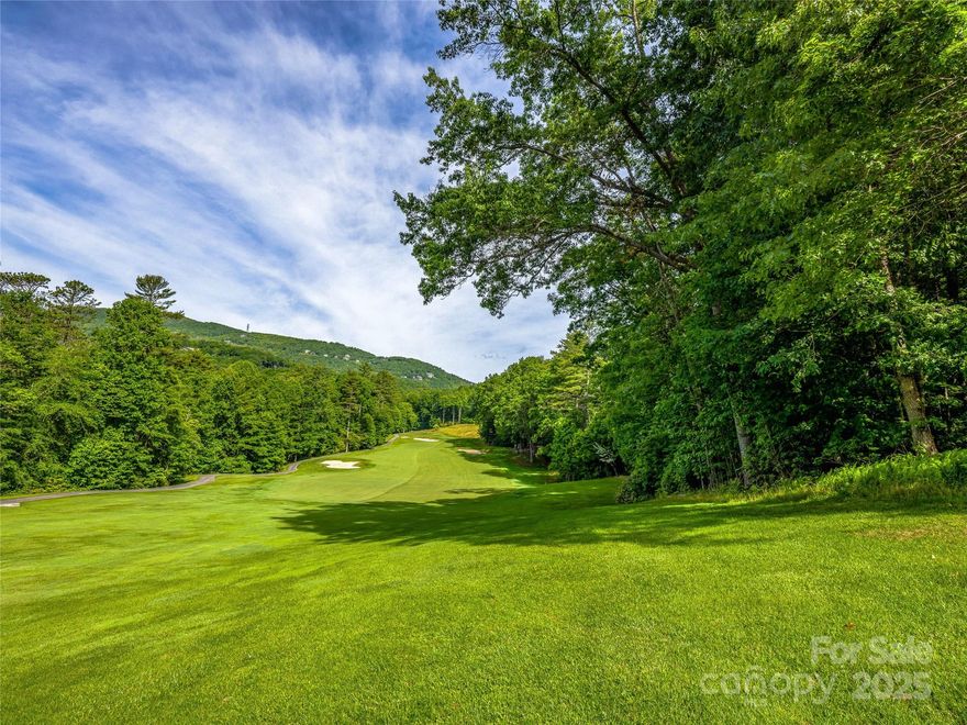 Nestled at the end of a quiet road on .84 private acres, this unique homesite offers serene privacy and direct frontage on Lake Toxaway Country Club’s #12 green and #15 fairway. Enjoy stunning views looking up the #15 fairway and of majestic Toxaway Mountain. A lush canopy of native hardwoods and rhododendron creates a peaceful natural retreat, teeming with local flora and fauna. The flat building site makes for an ideal future mountain home, and an expired 4-bedroom septic permit is on file. Located just moments from LTCC and its premier amenities, this property combines golf course living with mountain tranquility.  Membership to LTCC is based upon availability and application.