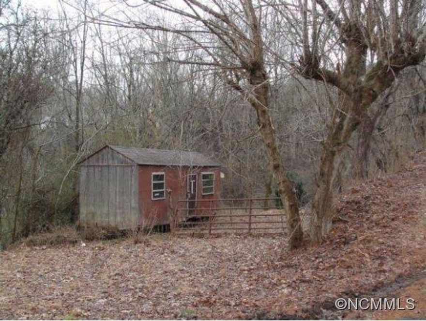 Build your dream home or log cabin overlooking the French Broad River. Less than 10 minutes to I-26, Weaverville and only 2 miles to grocery, schools, library, dining and quaint town of Marshall. Approx. 1 acre of gentle sloping cleared land with 2 ideal building sites. Storage house beside gate is of no value. See attachments for survey and easements.