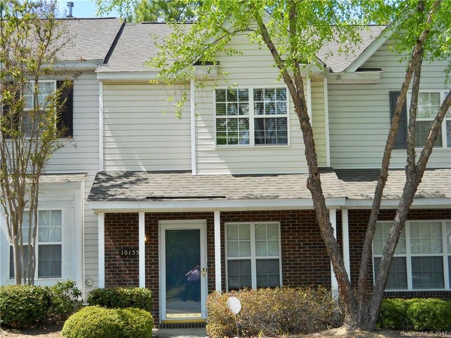 Double master plan. One room has vaulted ceiling.  One bedroom has a window seat.  Freshly painted interior.  Brand new carpet upstairs.  Beautiful wood floors in Great room & formal dining area. Eat-in kitchen over looks the family room. Covered front porch.  Semi private rear patio area w/ utility room.  Community has pool, pond to walk around. Community is very convenient to I-485, I-77, dining, & Northlake Mall.