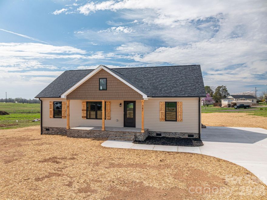 Stunning new construction ranch on a 3/4-acre lot in Northeast Cleveland County, within the sought-after Burns School District! This 3-bedroom, 2-bath home features an open floor plan with vaulted ceiling, luxury vinyl plank flooring and a stylish kitchen complete with beautiful cabinetry, granite countertops, and stainless-steel appliances. The roomy primary suite offers a dual granite vanity plus a walk-in closet, while a split-bedroom design ensures privacy for the ample sized secondary bedrooms. Outdoor living is a highlight with covered front porch and rear deck. Located in rural, but convenient location with top-rated schools, this new home will be ready for its new owners soon. Don’t miss the perfect blend of modern luxury and peaceful living—schedule your showing today!