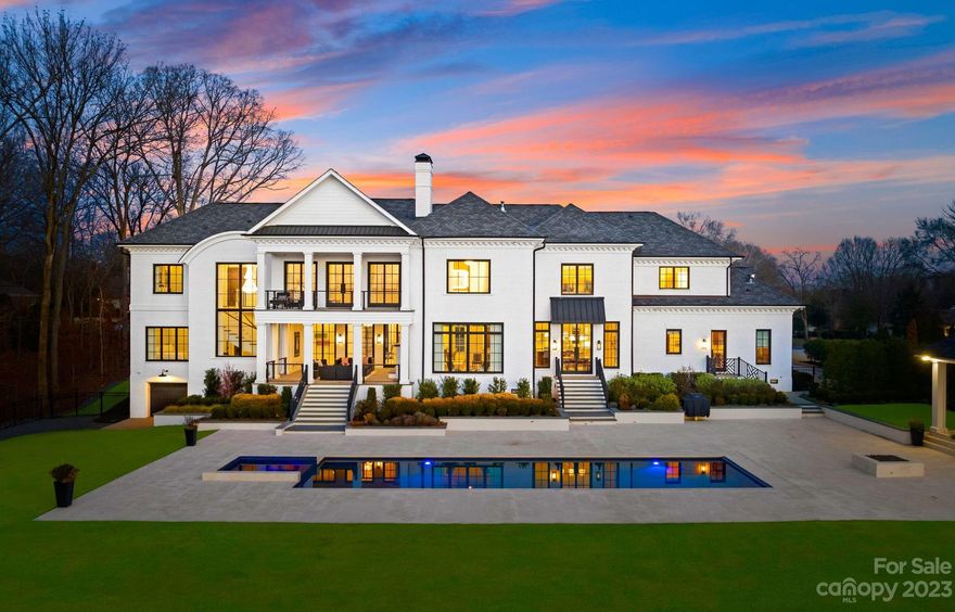 Welcome to "Satisfaction In Charlotte". This is a rare opportunity to own a turn-key home of this grandeur. Offering breathtaking views of Charlotte’s premier golf course, Quail Hollow. This superb location is minutes away from Charlotte’s best shopping, dining & Uptown. This estate home is situated on over 1-acre offering sweeping views of hole 15 & beyond. This home seamlessly blends indoor & outdoor living offering fabulous opportunities to entertain family & friends inside or on the screen porch w/fireplace or under the pool cabana overlooking the 50-ft saltwater pool & spa.

The splendor of this home is evidenced from top to bottom, literally "to the studs" renovation completed by Peters Custom Homes in 2021 offering stunning details for the most discerning buyer. The kitchen is a culinary masterpiece complemented by a second catering scullery. The primary suite is a sanctuary of indulgence offering a private balcony for unwinding at the end of the day. MOVE IN READY!!!