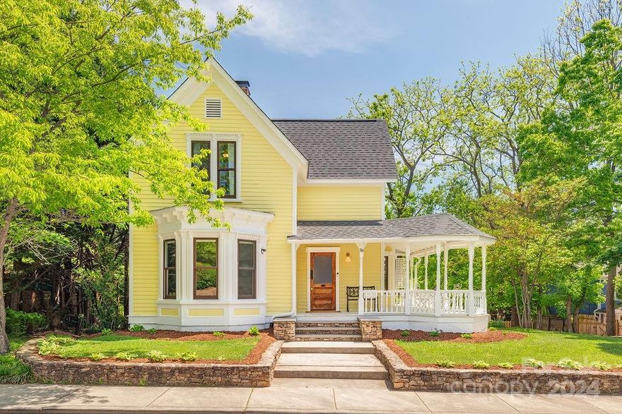 Breathtaking Victorian Home & Guest Cottage in the Chestnut Hill Historic District of Asheville only blocks from DT, Charlotte St. & Grove Park Inn. This 4/3.5 home is situated on a LRG lot (.41 acre) w/ MTN VIEWS & a private level backyard. Come home to your city paradise! Sip afternoon tea on your front porch while the Western sky fills w/ colorful Blue Ridge sunsets or enjoy morning coffee on your private deck as the sun rises over the Eastern MTNS. This stunning home has wonderful natural light & is full of special features: antique stained glass, 9’ ceilings, original doors & molding, 4 fireplaces & more. Primary ensuite on main w/ soaking tub, & walk-in shower. The chef-approved kitchen has butcher block counters, brkfast nook & sunroom leading to a private deck. Lower-level quest suite w/ family rm, bedroom, full bath & office. 1-car garage w/ storage. Don’t miss the renovated 1/1 income producing guest cottage. Walk to neighborhood restaurants, parks, grocery, shopping & more.