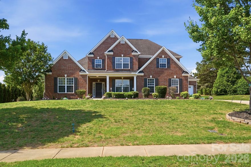 Beautiful 4 bedroom/3.5 bathroom home with primary bedroom on main floor in desirable Briarcrest community in Waxhaw. Upon entering this home, you are greeted by a large covered front porch that leads you in to a two-story foyer. There is a spacious formal dining room as well as a private office with a farmhouse style door. The primary bedroom is large and offers and updated primary bathroom with jetted shower, dual vanities, freestanding tub, LED mirrors w/defrost, and one side has Bluetooth capability for sound. Both walk-in closet are custom with storage and a shoe system on one side. The living room is very spacious and has a dual-sided gas fireplace that leads to the kitchen/breakfast area. The kitchen has lots of cabinets and counterspace, an island, stainless steel appliances, dual range, custom marble backsplash, quartz countertops and large walk in pantry.  Upstairs offers a spacious loft, an ensuite with large walk in closet and another two bedrooms that share a shower but have their own vanities. Lots of storage include both a two-car and one-car garage. Exterior recently painted and most of interior as well. Beautiful LVP floors. The lot is almost a half acre with convenient access to the community amenities which include an outdoor pool, clubhouse, basketball, tennis, pickleball, playground and picnic area. Desirable Cuthbertson schools. Hurry, you don't want to miss this one.