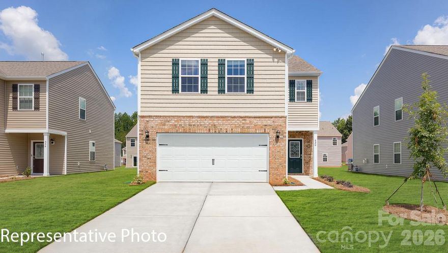 The Elston is a spacious & modern 2 story home designed w/ open concept living in mind. This home features 4 bedrooms, 2.5 bathrooms & a 2 car garage, making it perfect for your new home. Upon entering the home, you'll be greeted by an inviting foyer that leads directly into the heart of the home: the great room. This impressive space features a living room, dining area, & well-appointed kitchen. The kitchen is equipped w/ a pantry, stainless steel appliances, & a large island with a breakfast bar, making it perfect for both cooking & casual dining. Home also features a primary suite, complete w/ a large walk-in closet & en suite bathroom featuring dual vanities & a spacious shower. The additional 3 bedrooms share a full bath that includes dual vanities. Amenities include a community pool, cabana, and playground!