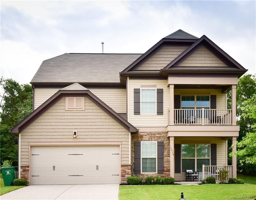 Amazing 2.5 story home available w/ open floor plan, tons of natural light & gleaming hardwoods thru main floor. Kitchen hosts SS appliances including gas range, granite counters & island w/ at counter seating. Master features huge sitting area. Third floor room could also be used as bonus space, complete w/ full bath. Ext features include gorgeous double front porches & immaculate landscaping. Community finished with pool & is close to Reedy Creek Park, Greenway trails & 485.