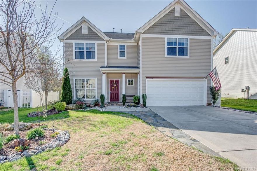 Why buy new when this one has it all? Well cared for and move in ready! Professionally landscaped yard and Perfect size for quick care - Very private back yard Oasis! Large kitchen w/42" cabinets, granite & pantry. MBR suite features his/her closets, garden tub and separate shower. Loft is perfect for extra den or easily converted to a 4th bedroom. Surround Sound – Smart house wired - And 2  TV locations.  Energy efficient dual zone HVAC. Great location for Charlotte commute!