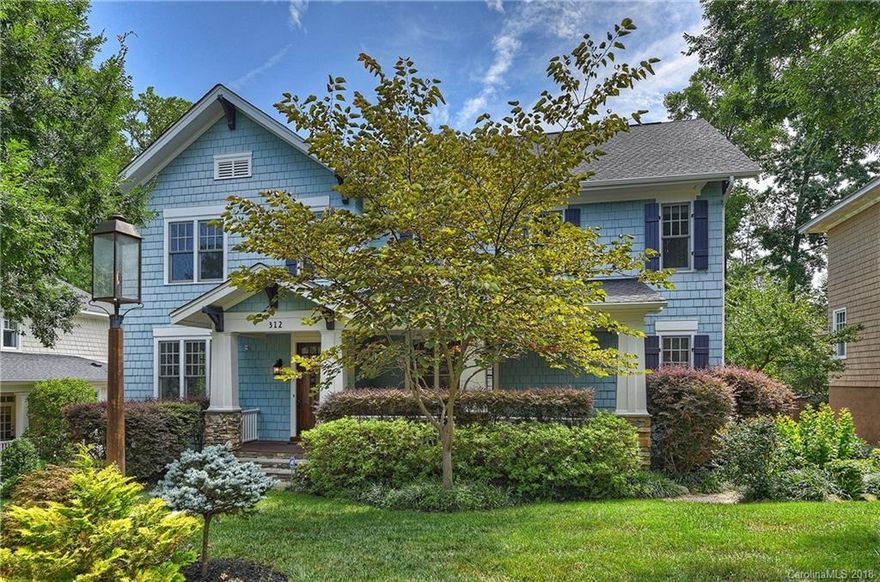 Experience living on a gorgeous tree-lined street where friendly neighbors gather in the cul-de-sac and on their beautiful covered front porches. This freshly painted craftsman style home lives like new and offers an open floor plan while providing the formal spaces you're looking for. Dine "Al Fresco" on the spacious screened porch overlooking the pool oasis. Bright gourmet kitchen with white cabinets and gray herringbone pattern backsplash tile has gas stove, double ovens, two sinks, walk-through scullery pantry with sink and space for second refrigerator. Beautifully refinished flooring throughout. Two fireplaces. Full outdoor kitchen with patio lounge! Mechanical driveway gate. All this plus location just 4 miles to Uptown Charlotte. Long walk/short bike ride to grocery and restaurants.