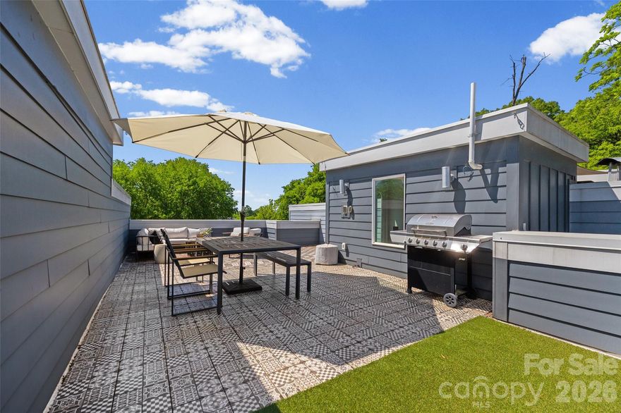 Rooftop terrace, fenced yard, and skyline views in Charlotte’s rapidly growing West End! City living meets neighborhood charm in this modern, move-in ready townhome. Built in 2020, this 3-bedroom, 3.5-bath home offers over 2,300 square feet of thoughtfully designed living space, combining sleek contemporary finishes with the low-maintenance lifestyle today’s buyers are searching for.

Tucked into a quiet, tree-lined pocket of Seversville in Wesley Heights, this home is part of an exclusive 4-unit community—offering a rare sense of privacy and boutique living just minutes from Uptown and South End. Enjoy walkable access to greenways, local hotspots like Town Brewing, Rhino Market and Not Just Coffee plus the Gold Line streetcar just one block away for easy city connectivity.

Inside, the open-concept main level is filled with natural light and features clean, modern design with a spacious living area, kitchen island, stainless steel appliances, gas range, and contemporary cabinetry. A flexible split-bedroom floor plan includes a private lower-level suite—ideal for guests, a home office, or multi-generational living.

The upper level showcases a spacious primary suite designed as a true retreat, complete with a large walk-in closet, dual vanity, and direct access to a private terrace with skyline views. Additional features include a full-size laundry room, ample storage, and a 2-car garage.

Outdoor living truly sets this home apart—with your own fenced-in backyard, multiple terraces, and a rooftop terrace designed for entertaining or unwinding, offering expansive city views and unforgettable sunset moments.

With modern construction, rare outdoor space, and a prime location in one of Charlotte’s most exciting and centrally located growth corridors, this home delivers the best of urban living—without sacrificing comfort, space, or a true sense of community.