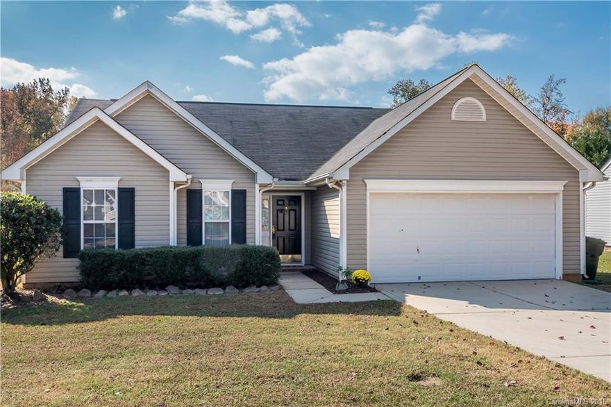 Spectacular ranch home in great location! Cathedral ceilings. Fireplace. Dine-in kitchen, Split bedroom plan, master walk-in closet and separate shower/garden tub. Spacious laundry room, tons of storage space in floored attic above 2-car garage. Private yard backs up to woods. Convenient access to trails, aquatics center and schools!