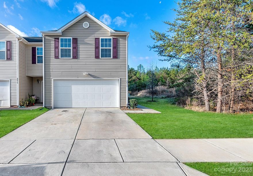 Three-bedroom, 2.5 bath, end town home unit located minutes from I-485. All yard maintenance, water, sewer, trash removal, and master insurance included in HOA dues. This unit features a large upstairs loft area in addition to the downstairs living room. Two car garage, and two additional parking spaces in driveway. Back patio is privacy-fenced.  Community has a swimming pool which residents may access for an additional fee.