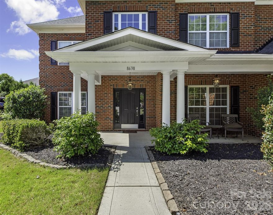 Welcome to this spacious brick home in Harrisburg!  Be prepared to be impressed when you see how this home has been well-maintained by the owners for many years.  The main level offers the perfect balance of formal and casual Living.  Enjoy entertaining formally in the large dining room and living room or casually in the open floorplan that includes the Family Room, kitchen and breakfast area.  In addition, also located on the first floor is  a private home office with French doors.  This elegant home features front and back stairs allowing more access between floors. Upstairs, the expansive Primary Suite is a true retreat, equipped with electric blackout shades and a spa-like ensuite bath with a garden tub, separate shower, dual vanities and 2 walk-in closets. Four additional bedrooms offer versatility, including one currently optimized as a media room with surround sound. Outside, enjoy a private oasis on the tiled back patio under a permanent pergola, overlooking a serene common area with rolling greenery.   Litchfield Village offers a community outdoor pool and recreation area.  This neighborhood is also conveniently located approximately within a 6 minute drive to shopping, dining and many services, including urgent care, a veterinary clinic, Harris Teeter, dental services, workout facilities and so much more!  Also approximately 15 minutes to Concord Mills Shopping and  also Trader Joes!  Plus, Litchfield Village is in a sought-after school district!