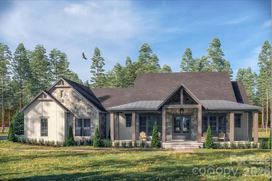 Field of Glory Plan offers exquisite design details setting it apart from all others with everything you want in a brand new home.   3 car garage, wrap around front porch, screened rear porch.  Walk in pantry & walk in closets for all bedrooms.  DO You Want A Custom Built HOME?  Builder offers FREE Customizations, FREE Design alterations from our plans or yours.  Contact your realtor & schedule a time to meet TODAY!  Simply Pick Lot, Plan & Finishes then Move IN 180 days construction time.  Beautiful private lots remain.  Single Level Farm Style with Open Floor Plan with bonus room over the garage in Western Rowan County NC near Salisbury Mooresville & Kannapolis. Large flat private lots, country setting, & plenty of room between.  Covered front porch, rear screen porch, rear covered concrete patio, huge rear yard, side entry oversized 3 car garage, office, walk in pantry, hobby room, & drop zone with cubbies.   Open Living Room w vaulted ceilings.  Kitchen features wall oven, glass cooktop, granite counters, tile backsplash & under counter lights,  9' ceilings , finished & painted garage, garage door w/ opener.  It's Built Solid with long lasting architectural roofing, fiber cement siding, JeldWen windows, Real SOLID OAK WOOD FLOORS that are hand finished. Primary suite w walk in tile shower, Designer Garden Tub.  Enjoy new, low cost, low taxes, simple country living.