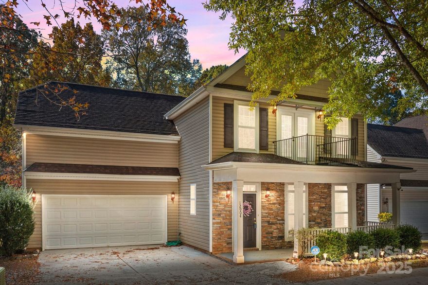 Unbeatable LOCATION in established Huntersville neighborhood - close to I-77 and 485 with an easy ( 15 min) drive to Uptown Charlotte! This beautiful 2 story Charleston style home has an open floor plan with plenty of natural light, extensive crown molding and trademark arches. Entire interior has been freshly painted. Kitchen has a breakfast nook. Large family room with a gas fireplace. Upstairs you will find the spacious owner's bedroom with a tray ceiling, 2 closets and with it's own balcony! On-suite bathroom includes dual vanities, separate shower, and a garden tub. The fourth bedroom can be a bonus room. Don't miss out on this great location, close to hospitals, grocery stores, restaurants and parks. Enjoy all Huntersville has to offer including  North Mecklenburg Park, Huntersville Fitness and Aquatics Center, playgrounds, community events and more.  Birkdale village is also only minutes away, filled with all the latest shopping and fine dining that Lake Norman has to offer.