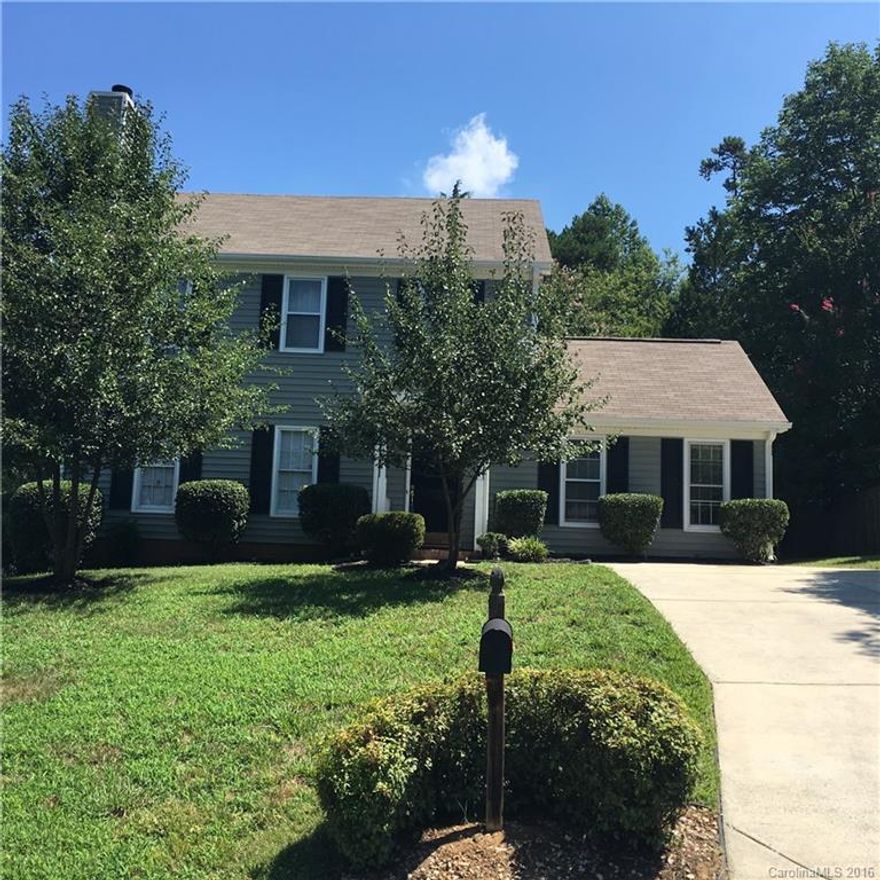 2 story home with lots of upgrades.  Vinyl siding 2013, furnace and A/C 2010, new laminate flooring 2014, roof 2010, Bathrooms updated, new kitchen cabinets 2009, main floor bonus room with cathedral ceiling and skylights, screened porch, shed with electricity could make a good workshop, close to lots of shops and restaurants in Matthews.
Large common area at back of property. Seller will provide carpet allowance with acceptable offer