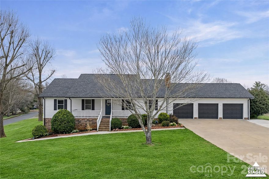 Welcome to luxury living in the highly sought-after Woodbridge community of Kings Mountain where space, views, and lifestyle come together beautifully. This impressive home has been thoughtfully updated, offering modern finishes and refreshed spaces. Situated on a premium corner lot, this impressive home offers an open-concept layout designed for both comfortable everyday living and effortless entertaining. Natural light fills the main living areas, and the sunroom provides peaceful water views of the Kings Mountain Reservoir during the winter, the perfect backdrop for your morning coffee or evening unwind. The fully finished basement creates a true second living space, complete with its own full kitchen and full bathroom ideal for multigenerational living, guests, extended stays, or additional entertainment space. Step outside to enjoy your private pool, featuring a brand-new liner and new pool system, giving you added peace of mind and ready for summer gatherings and relaxing weekends at home. A spacious 3-car garage and extended driveway provide ample parking and storage. Woodbridge offers optional membership opportunities including golf course access, community pool, and tennis, delivering the lifestyle amenities today’s buyers are looking for. This home combines size, versatility, views, and community living in one exceptional opportunity.