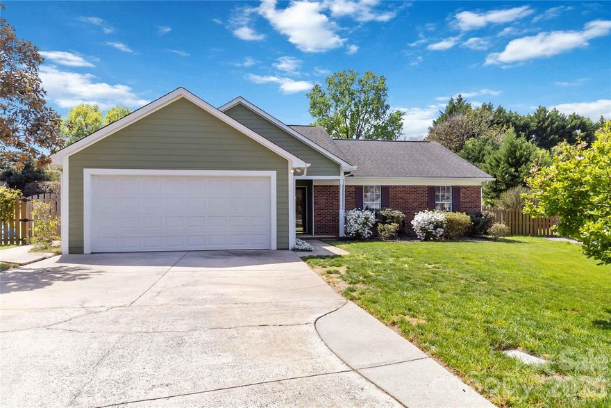 Welcome home to this beautifully refreshed ranch, perfectly situated on a level, fenced cul-de-sac lot offering both privacy and functionality. Fresh updates throughout include brand new carpet and interior paint (March 2026), creating a clean, move-in ready feel from the moment you step inside.

The thoughtfully updated interior features smooth ceilings throughout most of the home (popcorn removed except closets), an upgraded bathroom with a sleek frameless shower, and abundant natural light enhanced by Anderson replacement windows and a new sliding door (excluding the two front bedrooms). The kitchen is equipped with a Bosch dishwasher, and the refrigerator conveys—making your move even easier.

Step outside to enjoy an oversized patio complete with a pergola, perfect for entertaining or relaxing in your private backyard. Additional practical features include a utility sink in the garage for added convenience.

Ideally located just minutes from the vibrant Blakeney and Waverly shopping areas, you’ll enjoy easy access to dining, shopping, and medical facilities while still tucked away in a quiet neighborhood setting.

A rare combination of updates, location, and easy one-level living—this home is ready for its next owner to enjoy.