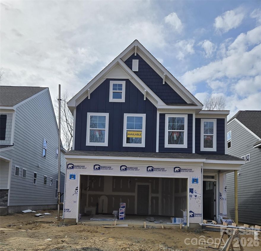 New boutique community in Charlotte near the University area with easy access to dining, retail, and interstates. This 2-story Arlington plan offers 3 bedrooms, 2.5 baths and more than 2,200 square feet of living space. The main living area features the family room with gas fireplace, breakfast area that walks out to covered porch and designer kitchen. The kitchen has upgraded cabinets, quartz counters, tile backsplash, and stainless appliances including a range hood. The main floor also features an office, powder room and foyer with tray ceiling. The primary bath has a shower with bench seat & semi-frameless door, double-bowl vanity, and linen closet. The upper floor is completed with two more bedrooms, a hall bath, loft, and laundry room. Visit today and find out more about this exciting new community!