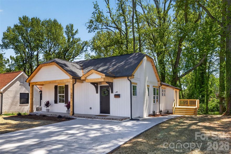 Down-to-the-studs renovation with no detail overlooked! Ideally located near downtown Kings Mountain, this home is within walking distance to Patriot Park, downtown shops, and local dining. This beautifully updated 3-bedroom, 2-bath home features a spacious primary suite with a double vanity, frameless glass shower, and walk-in closet. The vaulted family room with a custom accent wall flows seamlessly into the dining area and stunning new kitchen, complete with quartz countertops, tiled backsplash, pantry, and brand-new appliances—including refrigerator. A separate laundry room/drop zone with additional storage adds everyday convenience. You truly have to see this one in person to appreciate all the work and detail that went into it!