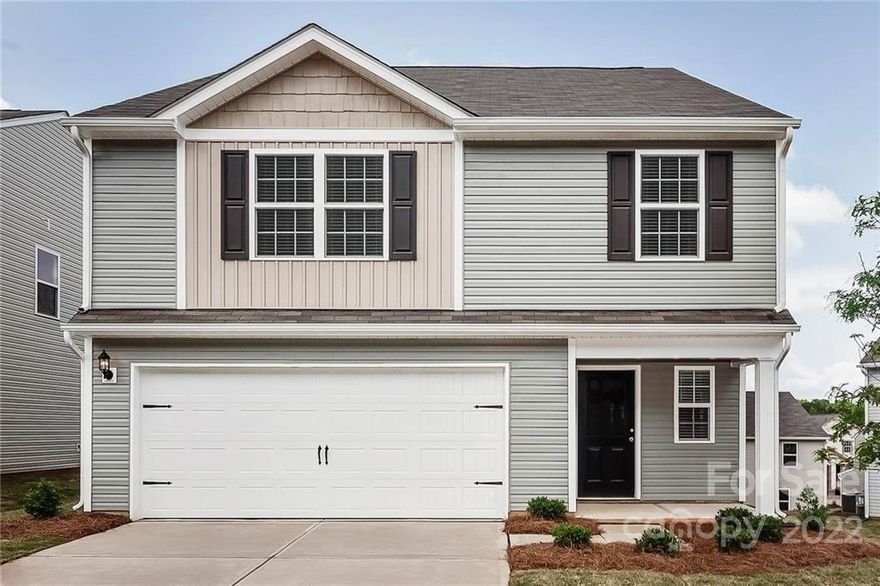 This brand new home is move in ready!  Spacious open floor plan with kitchen and dining room open to the living room for easy entertaining.  Your new home is complete with granite counter tops throughout, Whirlpool stainless steel appliances which includes refrigerator, dishwasher, oven and microwave.  Upstairs are spacious bedrooms with a private owners suite with a huge walk-in closet.  Attached 2-car garage with finished walls and garage door opener.  Enjoy our neighborhood park and let your furry friends play at the dog park.  Just minutes from Rock Hill and easy access to Charlotte.