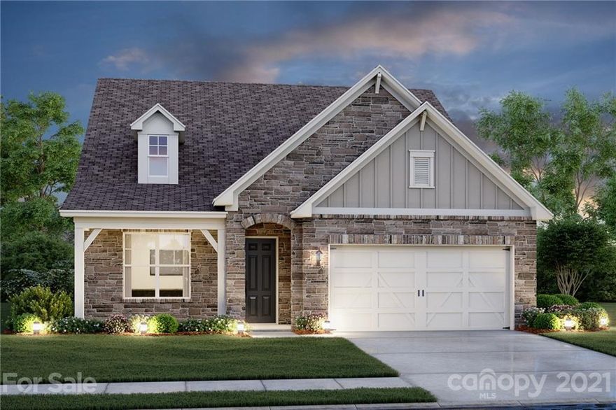 Rhyne Estates is a charming new community with thoughtfully designed single level homes that provide potential for expanded living areas on second level. Lawn maintenance is included for carefree living.   The Mackenzie boasts a chef's kitchen featuring 42 inch cabinetry, expansive island, granite countertops and stainless steel appliances. The kitchen overlooks spacious and inviting living and dining areas. Owner's suite is tucked away offering privacy and luxury with expansive closets and wonderful tile bath with dual vanities and Zero Entry seated shower. In addition to all the advantages of single level living, you will find a spacious upstairs loft 4 BR and 3rd bath.  Community features include sidewalks, street lights, pocket park and natural open areas. Rhyne Estates is conveniently located near shopping, dining, and recreational opportunities.