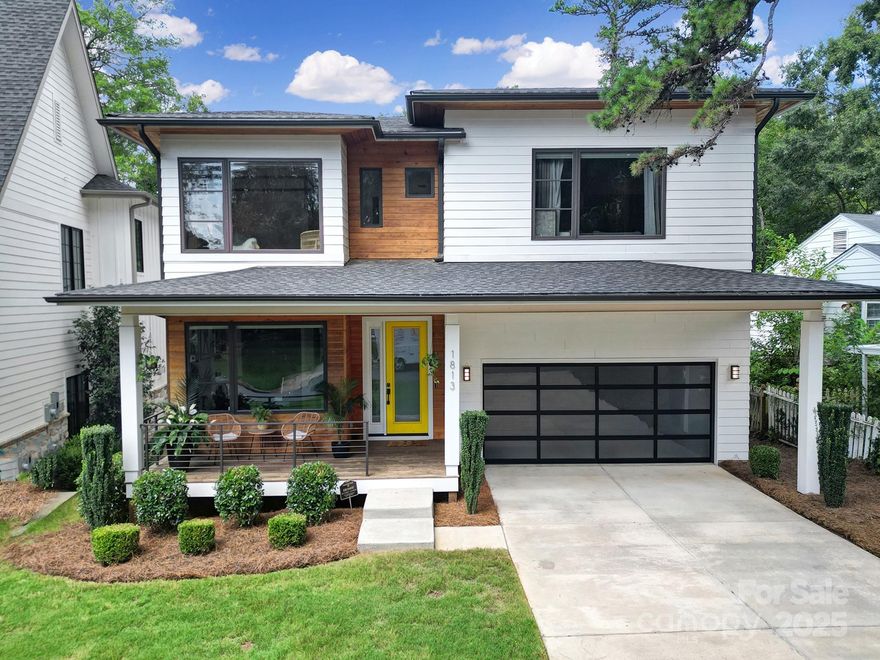 $100,000 Price improvement! Bring your buyers and check out this luxurious, modern 4 bed & 3 bath home in Plaza Midwood w/ smart home features! The wide & dramatic foyer opens up the living space, which has a gas fireplace & opens to a covered back deck. The .28 acre backyard is ready to be made into your perfect outdoor oasis! Unique access to the backyard via private road; potential for poolhouse or guest suite w/ own entry! Plenty of space for casual living in the large upper bonus room. The luxurious primary bedroom boasts a spa-like primary bath w/ soaking tub & walk-in dual-head shower. The kitchen has quartz counters, a huge island, pantry & SS appliance package. All details were carefully planned to create a clean, open & light-filled space. High-end smart home: power shades, audio, Atmos, lights, locks/garage & HVAC. Designer selections, textures, white oak hardwoods, artful lighting & tile come together tastefully. The home is walkable to shopping & restaurants and 10 min to Uptown. This is the one you have been waiting for!