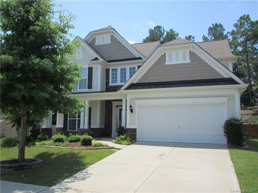 First time rental in popular Belair neighorhood! Guest room and full bath on main level. Hardwoods throughout on main with open floorplan. Kitchen includes gas stove, granite, tile backsplash and stainless appliances. Large bedrooms upstairs plus a bonus room. Pull down stairs to storage above garage. Enjoy the wooded view from the fenced yard with an extended paver patio. Convenient to Ballantyne. Pets conditional. Maximum of 2. No puppies, No cats. Less than 40lbs.