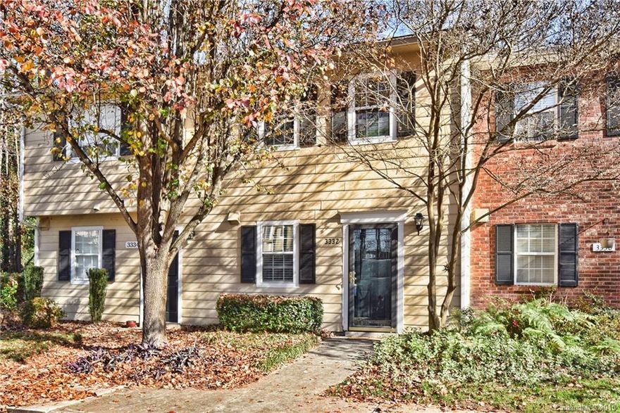 Check out this updated townhome in desirable Heathstead. Walk to all that South Park has to offer. This townhome has been updated with new floors and new paint.  The dishwasher, garbage disposal and hot water heater were replaced in 2013. Gorgeous tiled fireplace beside the French doors with blinds inside leading to private patio and a storage room. New windows and ceiling fans in both bedrooms.  Seller is licensed agent.