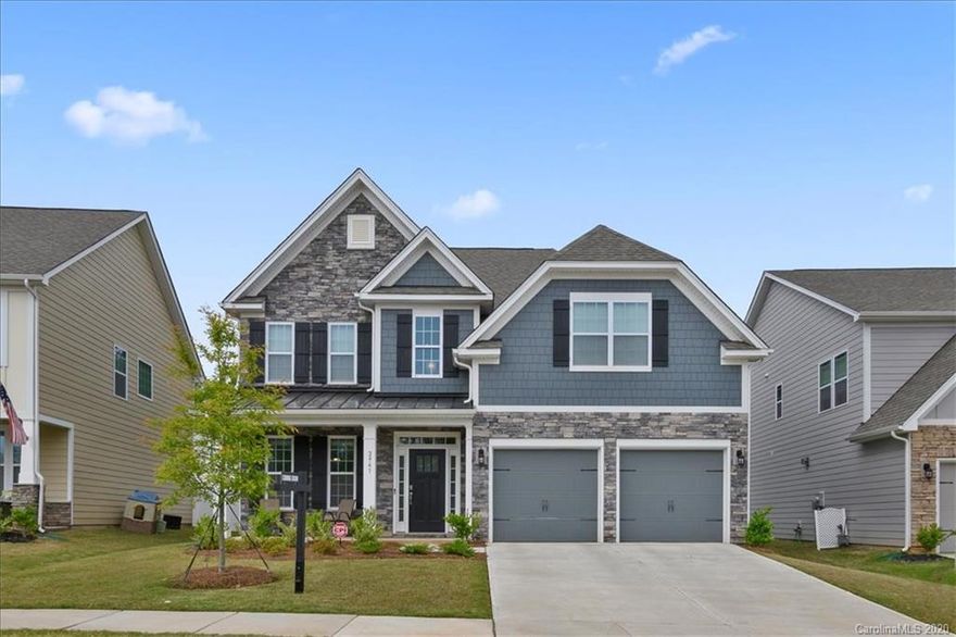 Living in the right home in the right community is key and I just so happen to have the one that opens this door! With a large front porch ready for rocking chairs, this home is ready to bring you joy. From the two story foyer the moment you walk in to large open living space surrounded by crown molding, this beauty will leave you wanting more. This 5 bedroom 3 bath home that backs up to the woods includes wainscoting in the foyer and dining room, a mud room, a large island in the kitchen, granite counters, stainless steel appliances, fireplace in living room, guest bedroom downstairs along with a full bath. Upstairs includes a laundry room, large bonus room/bedroom, the master bedroom with a trey ceiling and two other guest bedrooms. The community features a clubhouse with a large outdoor pool, gym and playground, walking trails, tennis courts, ball fields and sidewalks throughout the community.