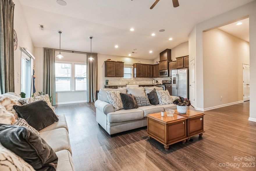 Charming 3 BR ranch in desirable Caldwell Farms! This easy to live in home was just built in 2017 by CalAtlantic and located in a convenient location close to 485, Harrisburg and University City. Kitchen has granite, stainless steel, ample storage and room to add an island if you desire. The open floor plan flows and is perfect for entertaining or relaxing. Home is cable pre-wired for televisions and has a four zone built in speaker system. Unwind in the beautiful primary bedroom suite that has a nice walk-in closet. Two more bedrooms share another full bath that has room for a second sink if you wanted to add it. The backyard is fully fenced and has a patio perfect for enjoying outdoor time. An attached 2 car garage rounds out this fantastic home! If you're looking for one level living and convience this one is for you!
Professional photos, video and floorplan will be done on 12/5