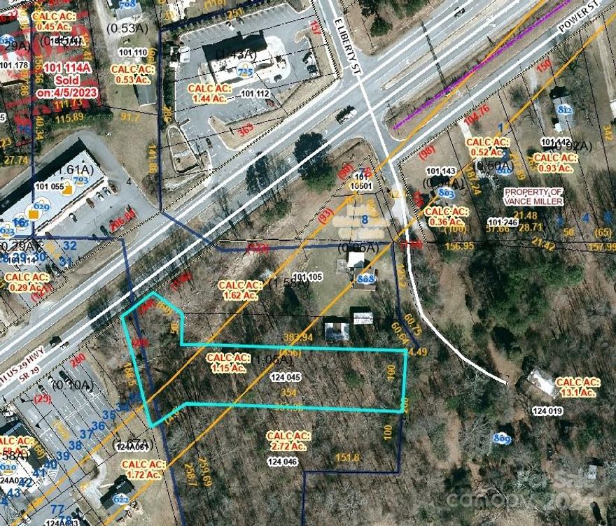 Back on market a no fault of the seller. This building lot located next door to Gary's Bar-B-Que in the Heart of China Grove has road frontage on HWY. 29 with close access to I-85. The best way to access this property is by the easement off of E. Liberty St. Duke Power does have a right of way through the property that will restrict use to part of the property. The rear part off of Liberty St. seems to be the most usable part of the property.