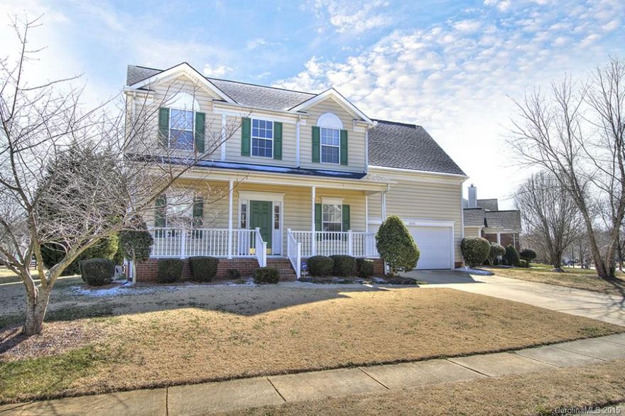 Welcoming front porch that spans the front of home. Original owner & pride in ownership! ALL kitchen appliances remain – including stainless steel refrigerator. Master suite has cathedral ceiling, separate his & her closets, new bathroom vanity with dual sinks and new lighting. Roof 2010. Private rear yard with mature trees. Tall garage ceiling height - great for storage. Whole house NEW carpet – with warranty. Transferrable termite service agreement. HOME WARRANTY INCLUDED.  A MUST SEE!