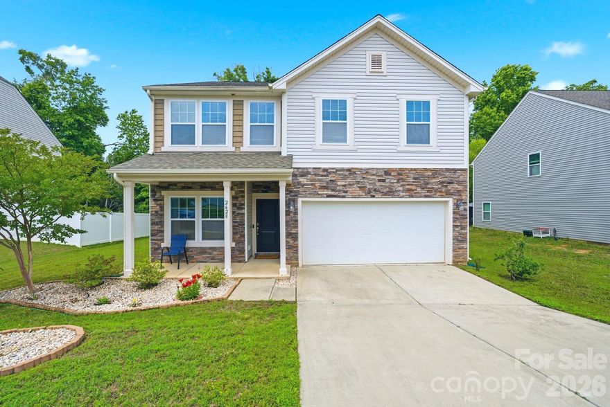 Welcome to 2628 Courtland Drive! This move in ready, 3 bedroom, 2.5 bath home is situated in the sought-after Oaks at Clover Community.  This home boasts over 2,400 square feet featuring an open main level with a Corner Office, Dining Area, Living Room, Breakfast Area, Kitchen with Granite Countertops and Stainless Appliances, a Large Pantry and a Half/Guest Bathroom.  The second level offers a Large Loft/Media/Rec Room, a Spacious Primary Suite with its own hallway leading to the Owners Walk in closet and Primary Bathroom with Dual Vanities.  This home also offers two large Secondary Bedrooms, a Laundry Room and a Utility room that provides extra storage. This beautifully maintained home has a two-car attached garage and a welcoming, covered Front Porch.  Other benefits include award-winning Clover schools, a neighborhood playground and low SC taxes.  Convenient to Lake Wylie and just a short drive to Charlotte, this home provides quick access to both lake activities as well as city amenities. Schedule your tour today!  Buyers Agents Welcome!