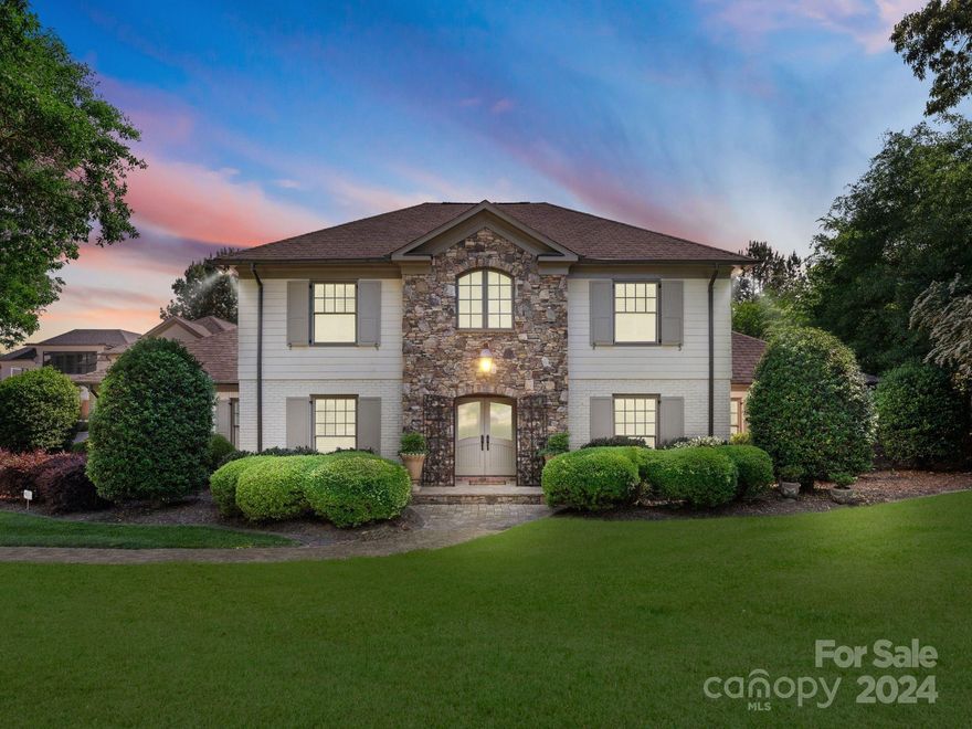 Minutes to Southpark, this Montibello home is on Carmel Country Club's #4 fairway, has tremendous views of #11, #5 green, the lake and beyond. Renovated to the studs, enjoy the seamless expansions with impeccable craftmanship, moldings & attention to detail. The elegant foyer greets you to this beautiful home and lifestyle. This 6 BR home has 4BR up, 2 are ensuite, & 2 share a double vanity bath. The private primary is down w/ calming course views, privacy & UltraBain spa tub.  The mindfully curated kitchen has high end finishes, Thermador 6 burner/steamer/warmer tray & griddle, large prep island, quartzite countertops, & opens to the spacious back living areas. A 3 panel retractable door invites you to the covered porch & outdoor oasis w/ built-in gas grill, TV, & gas ignited wood burning FP. Billiards room, formals, powder, laundry & office are also on the 1st level. Private guest suite above the 2 car garage & cart garage completes this sophisticated home. New roof & updated HVAC.