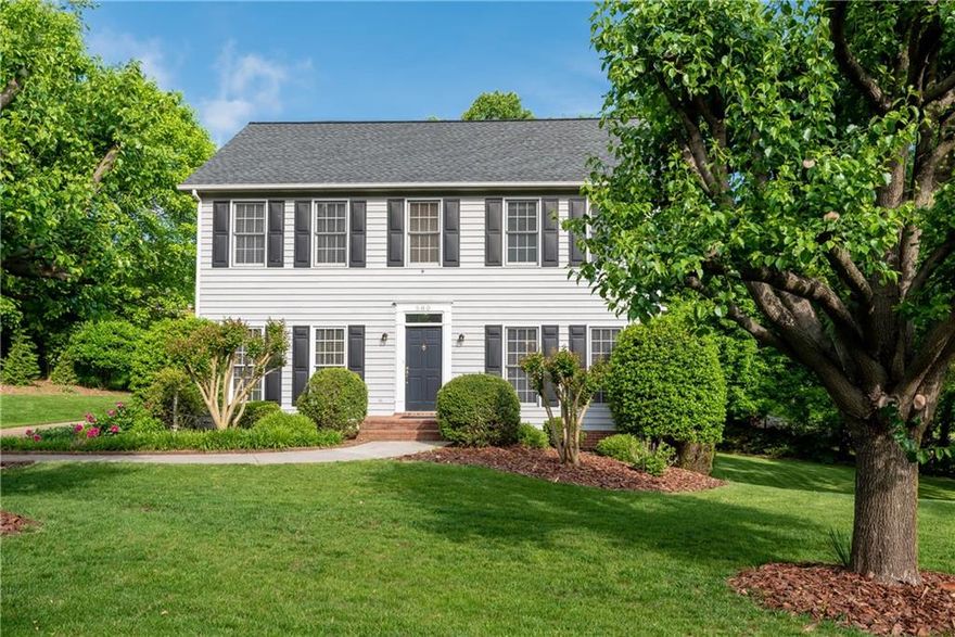 New listing available in desirable NW Hickory, offers a spacious updated kitchen with granite counter tops, cabinetry, pantry, computer niche & kitchen island w/ cook top.  A breakfast eat-in area is close by with a formal dining room featuring pocket doors, chair rail, & heavy dentil molding. The family room has a gas logs fireplace and flows into the sun room bringing natural outside light in. Office/library located off foyer.  A bedroom is located on main w/ hardwood flooring, WIC & en-suite bath shared as a hall bath.  Second level offers MBR suite w/ a large walk-in closet & spacious en-suite bath including separate jetted tub & tile shower, w/ dual vanities.  3rd bedroom has double closets & 4th oversized bedroom features a computer desk & skylights.  Laundry room w/ sink also located on 2nd level.  Basement offers a 2nd living room w/ wet bar, full bath, large recreation room, a study, & utility/storage room.   Double attached garage, covered back deck & large private yard.