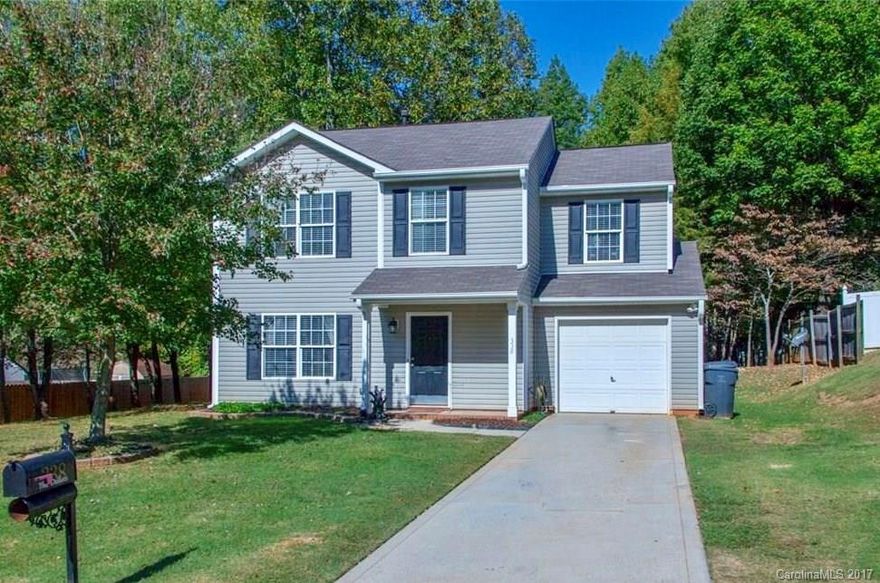 Beautiful 2-Story 4BR/2.5 Bath home in convenient Irish Downs in Clover. Premium Wooded lot with new 8x10 site built storage building & a partial fenced backyard for privacy. Lots of updates including all new flooring throughout home, all new light fixtures, new back storm door added, newly painted, new shelves in closets, New 16x 16 back concrete patio, inline water filter for kitchen sink. CLOVER Schools and very convenient to downtown Main Street, Gastonia, Charlotte and Rock Hill.
