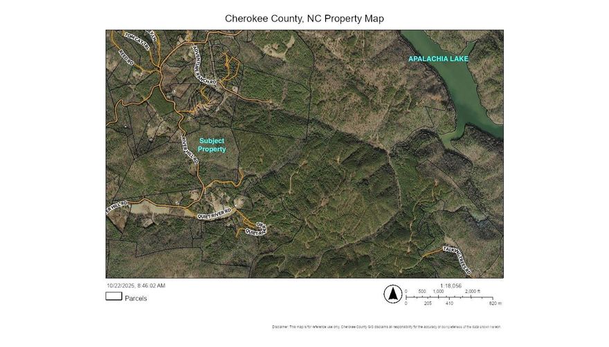 Approx. 54 acres of nice sloping wooded land with a creek traversing from west to east thru the lower 1/3 of the property. It has an old road bed along both sides of the stream. There is also small spring on the property running north to south that feeds the creek. The elevation change from highest to lowest point is 100 ft. based off county topo maps. There is some mature timber which could be harvested. Apalachia Lake is approximately. 1.25 miles away as the crow flies. Potential subdivision or a private retreat.