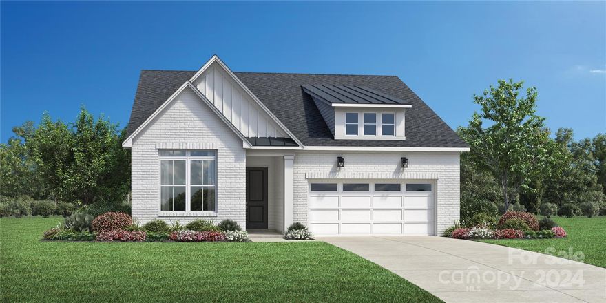 The Pines at Sugar Creek is Charlotte's newest 55+ Active Adult neighborhood near Ballantyne featuring 378 single family homes. The community amenity complex is projected for completion in 2025 and will feature a stunning clubhouse, fitness center, outdoor pool, pickle ball courts, tennis court, bocce ball, grilling & firepit areas. Enjoy the convenience of all the lawn maintenance provided through the HOA. You will love everything about this home including the ease of single level living. 10' ceilings & 8' doors throughout. The open-concept kitchen flows into the casual dining area and great room making this floor plan ideal for entertaining. A main floor office provides the space to work from home. Spacious primary bedroom boasts a convenient door from the closet to the laundry room, lavish bath and large walk-in closet. 2 main floor bedrms The ranch style homes all offer an optional 2nd floor loft, full bath and walk in attic storage or an optional bedroom. Quick access to I-485.