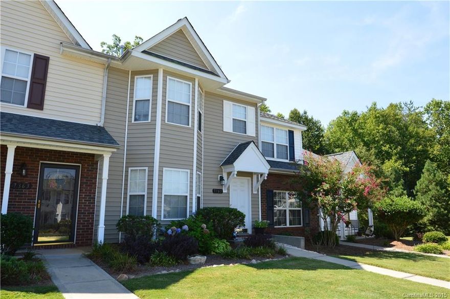 Awesome townhouse in sought after Indian Land in the Hanover neighborhood - THIS WON'T LAST LONG.  Indian Land Schools.  Townhouse is the back of the neighborhood.  Private deck and extra storage unit.  Lots of kitchen cabinet space and features 2 master bedrooms each with their own bathroom and walk in closet.  The home backs up to woods for additional privacy.   Completely move in ready and neutral space for your personal touch! Beautiful Community Pool. Close to restaurants and shopping.