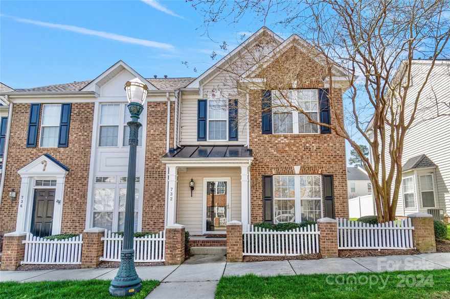 Offer deadline 4/10/24 at 6:00pm. Charming end unit 2 bedroom, 2.5 bath townhome. The open flow of the main floor is perfect for entertaining with beautiful updated flooring, a large living room up front, & big kitchen/breakfast at the back. In between there is a sunny dining/flex room which could easily convert into your home office. The spacious kitchen features an island with breakfast bar, lots of cabinets & counter space. Washer/Dryer included. Upstairs the large primary suite has a tray ceiling and walk-in closet & the bath includes a double vanity & glass shower doors. The second bedroom is huge with a big closet. New Roof 2023. The back yard includes two-car parking with a privacy fence along the sides and a storage shed. Plenty of guest parking out front. Take advantage of the community pool for summer fun! Conveniently located near Target, shopping & dining options & I-77. Lender offering up to 4% for down payment/closing costs* see attached restrictions.