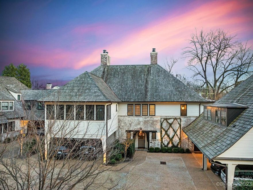 Welcome to 1200 Queens Road, developed by Brian Speas, designed by Ken Pursley, & interior designed by Emily Bourgeois. Custom furnishings throughout the entire home done by Circa, including original and vintage art. Wolf gas range, Sub-Zero built in refrigerator, 2nd Sub-Zero in scullery, & a Sub-Zero 150 bottle wine refrigerator. Living room fireplace w/ gas logs & custom enclosed original art screen to hide the television. The dining room has custom cabinets w/ a wet bar & Sub-Zero ice maker. White oak tongue & groove ceiling. The stairwell has a custom painted floor to ceiling mural by de Gornay. The 2nd level offers 3 bedrooms, each w/ its own bath. The primary bedroom offers a luxurious bathroom & custom closets. The 3rd bedroom is upfitted as an office complete with built in shelving & cabinetry. The large private patio has tumbled herringbone patterned hard scaping, fire pit ,42' Lynx grill, stacked stone water feature, uplighting & speakers. A true work of art.