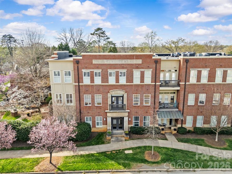 Come experience this beautiful, top floor, corner, 2BR unit at Selwyn Terrace, in the heart of Myers Park! These units do not come up often and this one has it all from a corner location with tons of natural light coming through the additional windows, 10' ceilings, open layout with a kitchen and living space that open nicely to your private balcony. Granite counters, SS appliances, and cabinets to the ceiling providing you with plenty of storage. Enjoy all that the area has to offer from shopping and restaurants just steps from your door to Park Rd Shopping Center and the greenway! This unit has been well cared for: HVAC '21, Water Heater '24, Light hardwood-look LVP flooring through main living areas and BRs and tile floors in the baths (~'24), California closet systems in all closets and 3.5'' plantation shutters on all windows and doors.