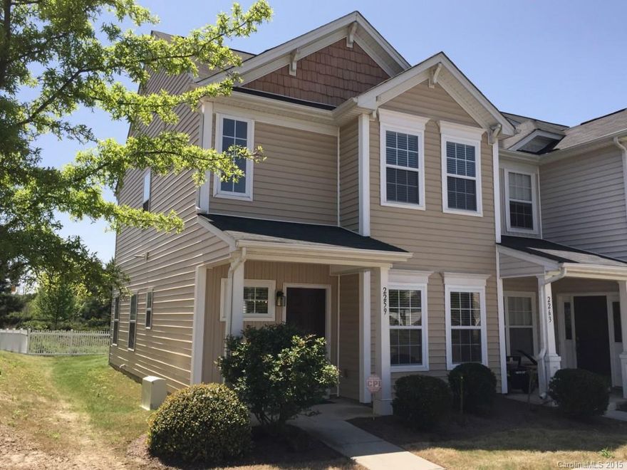 MUST SEE! LIKE NEW!  New Carpet! New Paint! Ready for immediate move in. Rare 3 Bedroom End Unit in this area.  Nice private back patio area overlooks the pond & there's outside storage too. Front den/study can double as a Dining Room or Flex room. All Bedroom's upstairs as is the Laundry. Master Bath has big shower/garden tub. Open Kitchen with bar. Nestled near I-485 you are minutes from everything including the new Tanger Outlet Shops and Whitewater Center! Home is in amazing shape.